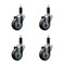 Service Caster 3.5'' Thermoplastic Rubber Wheel Swivel 1-1/8'' Expanding Stem Caster Set, 4PK SCC-EX20S3514-TPRB-118-4 - alternate 1